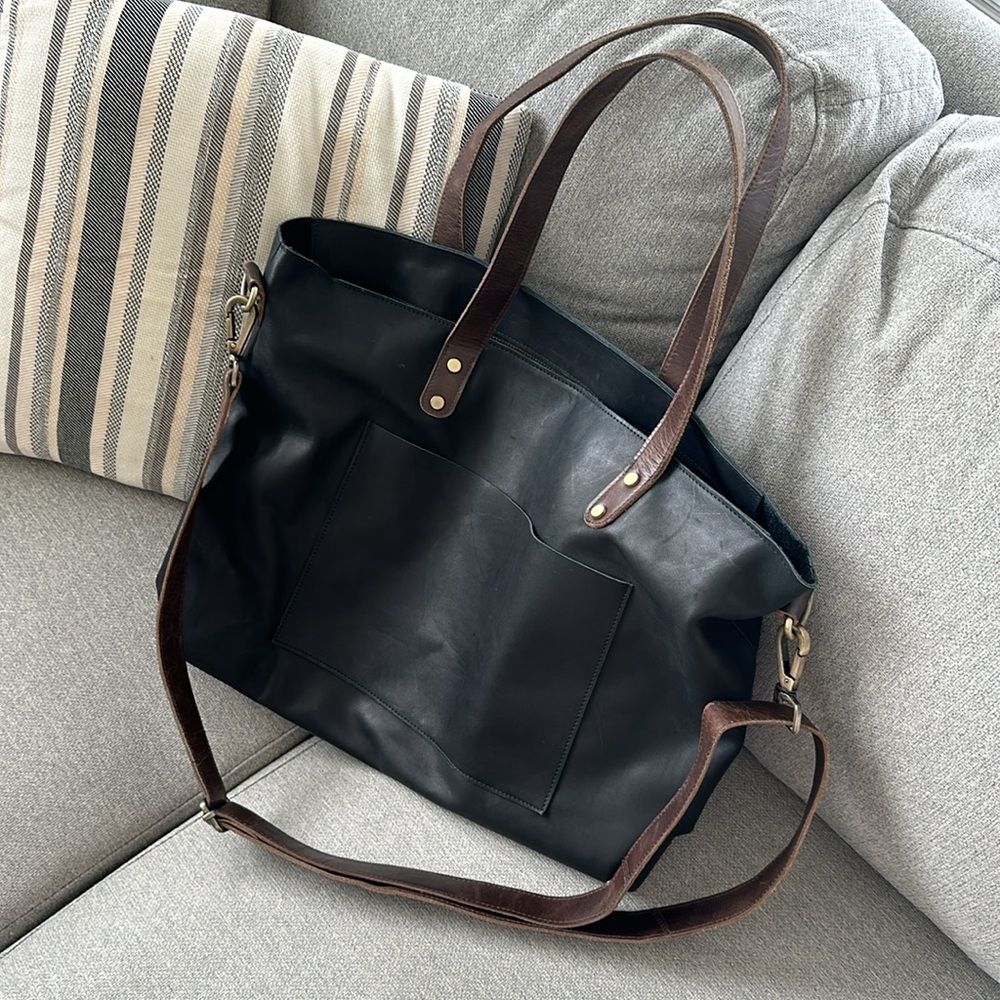 oversized black leather work bag! - Picture 2 of 5